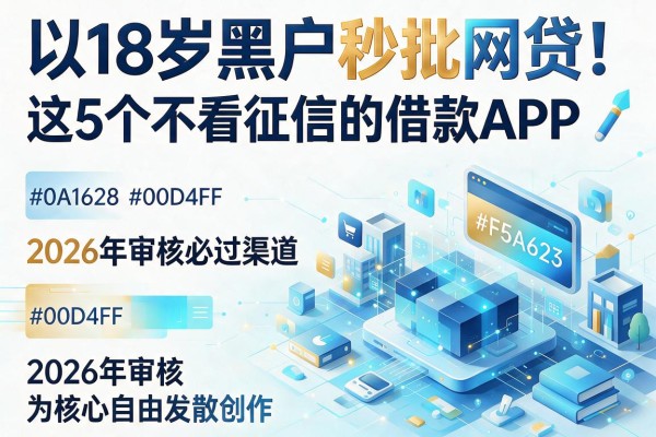 18岁黑户秒批网贷!这5个不看征信的借款APP,2026年审核必过渠道