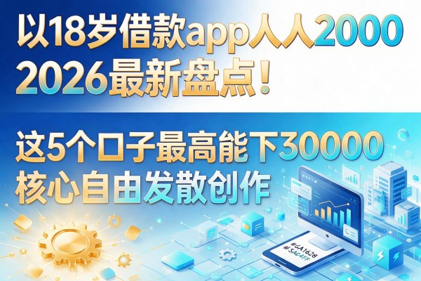 18岁借款app人人2000，2026最新盘点！这5个口子最高能下30000