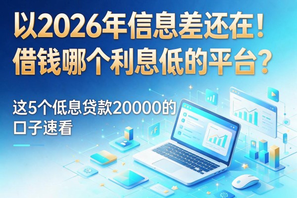 2026年信息差还在!借钱哪个利息低的平台?这5个低息贷款20000的口子速看