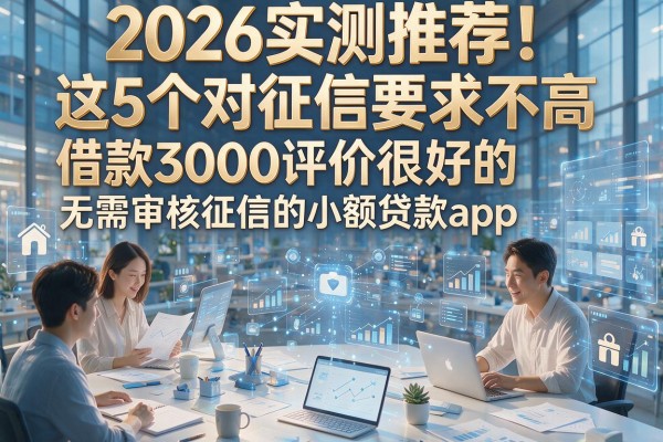 2026实测推荐!这5个对征信要求不高、借款3000评价很好的无需审核征信的小额贷款app