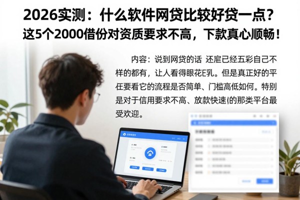 2026实测：什么软件网贷比较好贷一点？这5个2000借款对资质要求不高，下款真心顺畅！