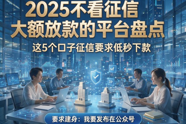 2025不看征信大额放款的平台盘点,这5个口子征信要求低秒下款