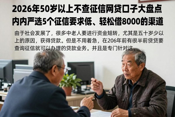 2026年50岁以上不查征信网贷口子大盘点!内行严选5个征信要求低、轻松借8000的渠道