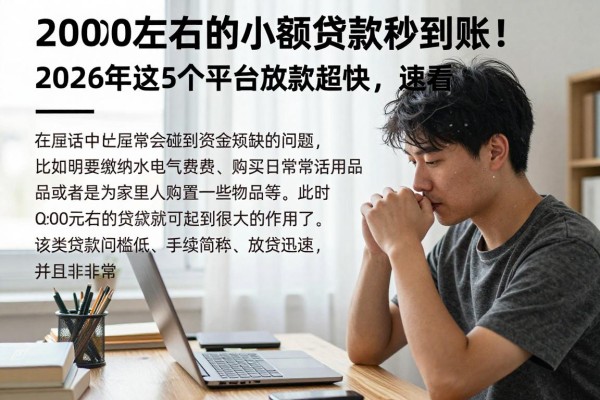 2000左右的小额贷款秒到账!2026年这5个平台放款超快,速看