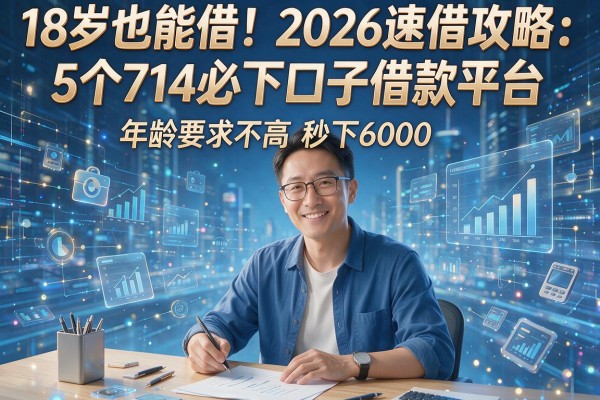 18岁也能借！2026速借攻略：5个714必下口子借款平台，年龄要求不高秒下6000