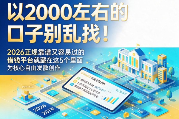 2000左右的口子别乱找！2026正规靠谱又容易过的借钱平台就藏在这5个里面