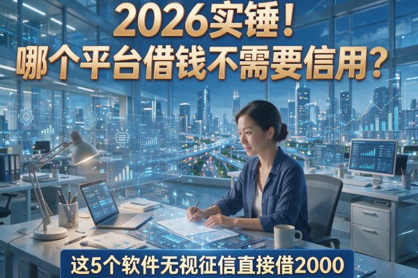 2026实锤!哪个平台借钱不需要信用?这5个软件无视征信直接借2000
