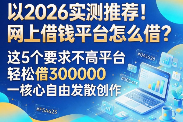 2026实测推荐!网上借钱平台怎么借?这5个要求不高平台轻松借30000