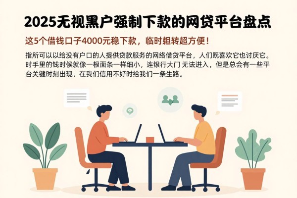 2025无视黑户强制下款的网贷平台盘点,这5个借钱口子4000元稳下款,临时周转超方便!