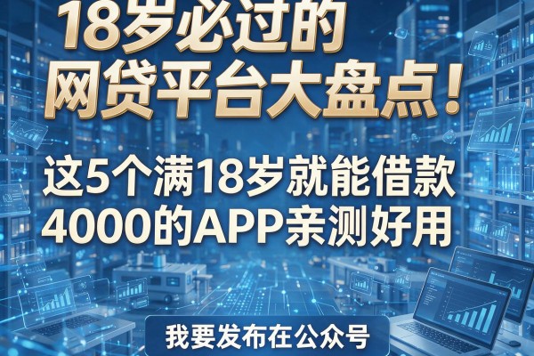 18岁必过的网贷平台大盘点!这5个满18岁就能借款4000的APP亲测好用