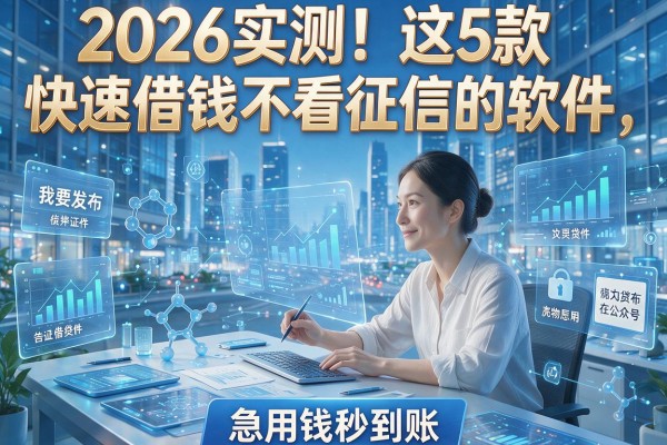 2026实测!这5款快速借钱不看征信的软件,急用钱秒到账!