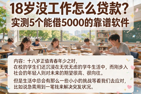 18岁没工作怎么贷款？实测5个能借5000的靠谱软件