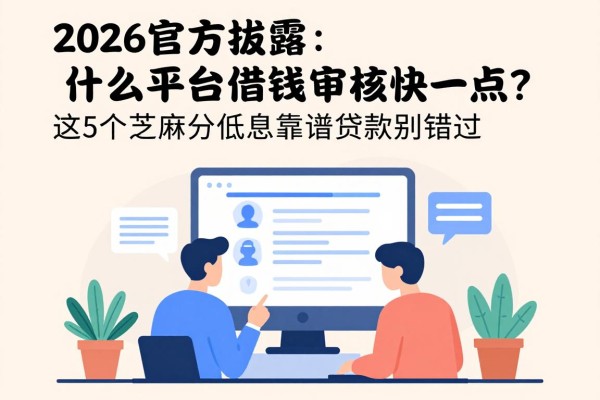 2026官方披露：什么平台借钱审核快一点？这5个芝麻分低息靠谱贷款别错过