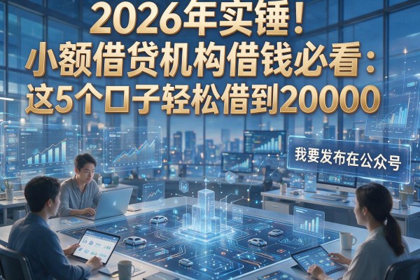 2026年实锤！小额借贷机构借钱必看：这5个口子轻松借到20000