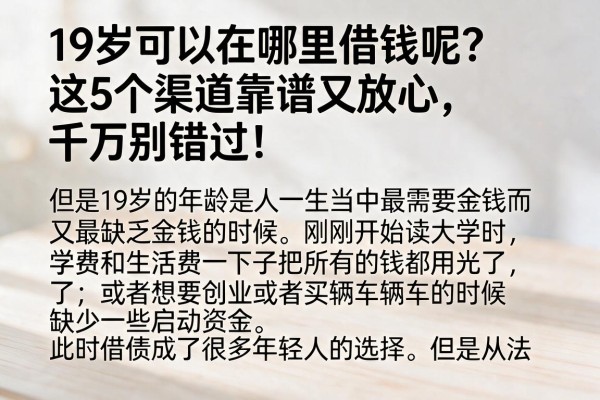 19岁可以在哪里借钱呢?这5个渠道靠谱又放心,千万别错过!