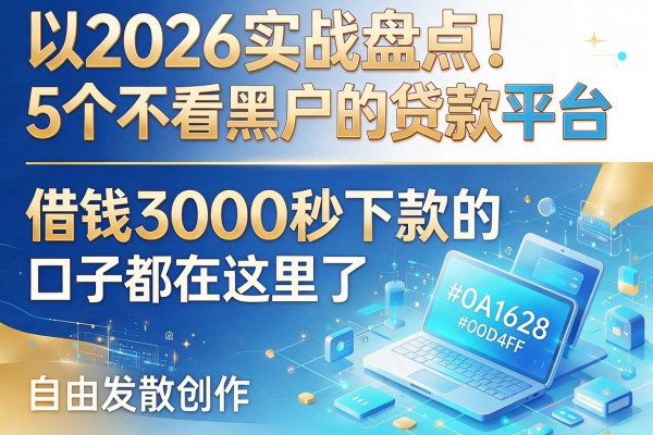2026实战盘点!5个不看黑户的贷款平台,借钱3000秒下款的口子都在这里了