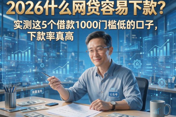 2026什么网贷容易下款?实测这5个借款1000门槛低的口子,下款率真高!