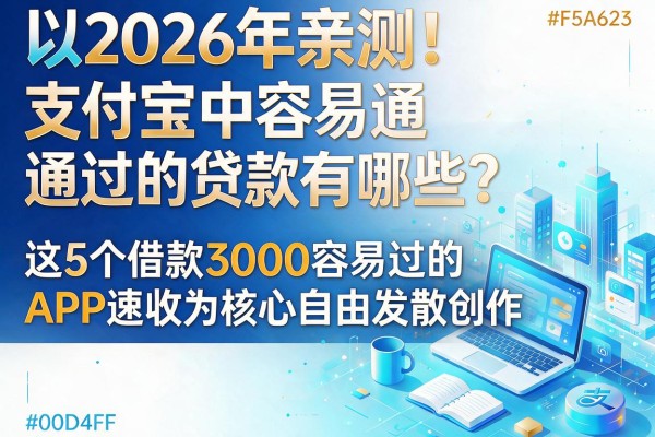 2026年亲测!支付宝中容易通过的贷款有哪些?这5个借款3000容易过的APP速收
