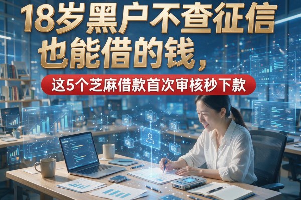 18岁黑户不查征信也能借的钱，这5个芝麻借款首次审核秒下款