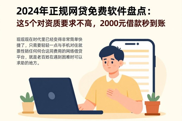 2024年正规网贷免费软件盘点:这5个对资质要求不高,2000元借款秒到账!