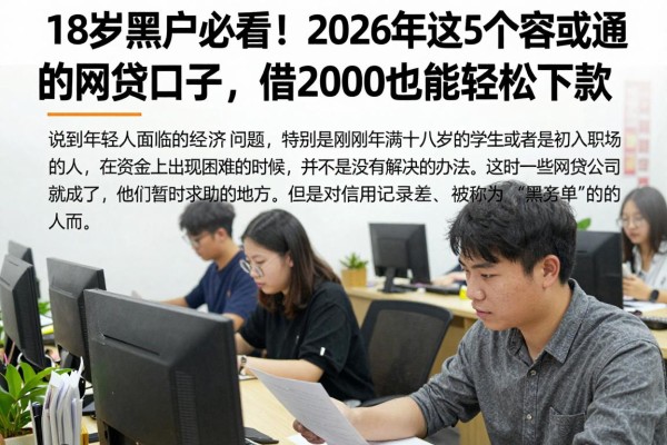 18岁黑户必看！2026年这5个容易通过的网贷口子，借2000也能轻松下款