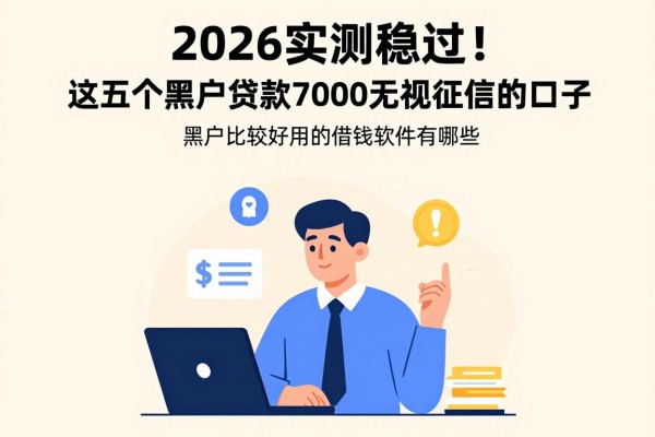 2026实测稳过!这五个黑户贷款7000无视征信的口子,黑户比较好用的借钱软件有哪些