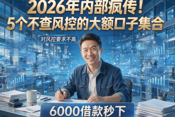 2026年内部疯传!5个不查风控的大额口子集合,对风控要求不高,6000借款秒下!