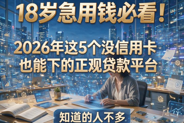 18岁急用钱必看！2026年这5个没信用卡也能下的正规贷款平台，知道的人不多