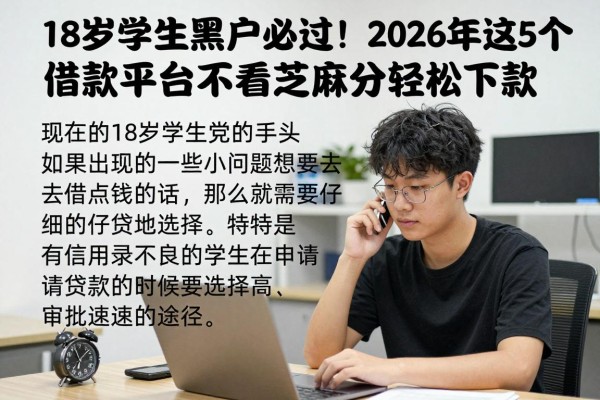 18岁学生黑户必过！2026年这5个借款平台不看芝麻分轻松下款