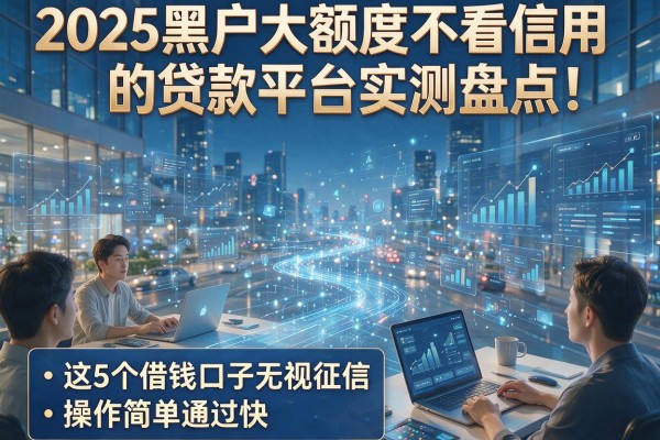 2025黑户大额度不看信用的贷款平台实测盘点！这5个借钱口子无视征信、操作简单通过快