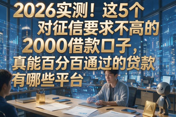 2026实测！这5个对征信要求不高的2000借款口子，真能百分百通过的贷款有哪些平台？