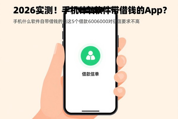 2026实测!手机什么软件自带借钱的app?这5个借款6000对征信要求不高