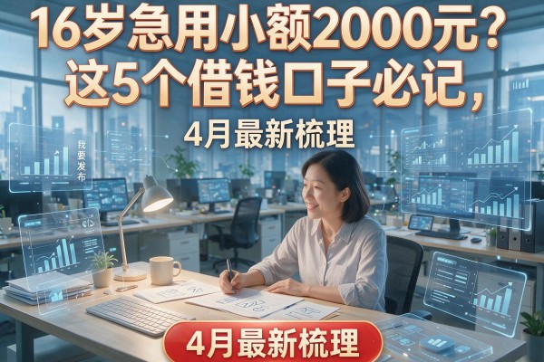 16岁急用小额2000元？这5个借钱口子必记，4月最新梳理！