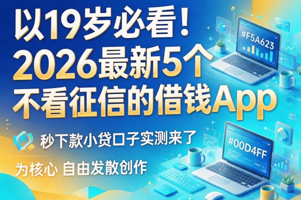 19岁必看！2026最新5个不看征信的借钱App，秒下款小贷口子实测来了