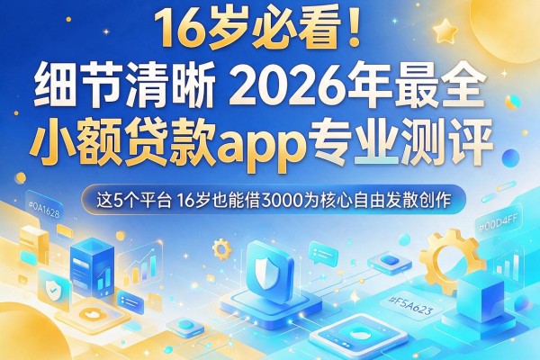16岁必看!2026年最全小额贷款app专业测评,这5个平台16岁也能借3000