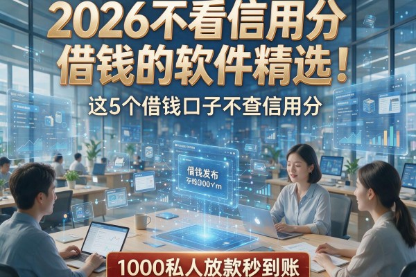 2026不看信用分借钱的软件精选！这5个借钱口子不查信用分，1000私人放款秒到账