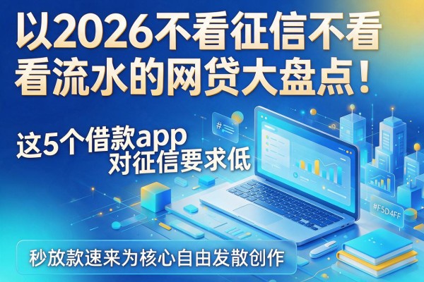 2026不看征信不看流水的网贷大盘点！这5个借款app对征信要求低，秒放款速来