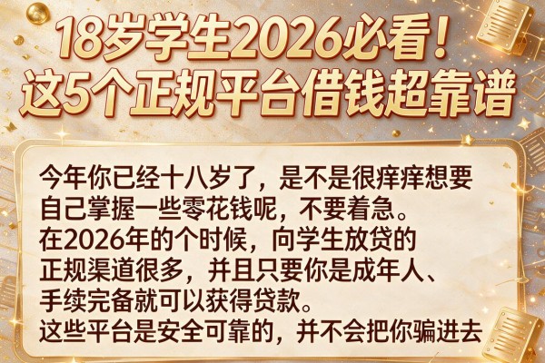 18岁学生2026必看!这5个正规平台借钱超靠谱