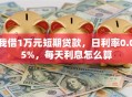 我借1万元短期贷款，日利率0.05%，每天利息怎么算