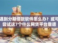 遇到分期借款软件怎么办？或可尝试这7个什么网贷平台靠谱