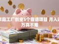 家庭工厂创业5个靠谱项目 月入过万真不难