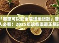 「哪里可以安全靠谱地贷款」普通人必看！2025年这些渠道正规还容易申请