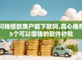 闪钱借款黑户能下款吗,真心推荐5个可以借钱的软件秒批