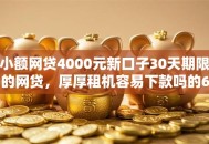小额网贷4000元新口子30天期限的网贷，厚厚租机容易下款吗的6个平台介绍