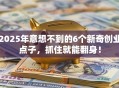 2025年意想不到的6个新奇创业点子，抓住就能翻身！