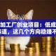 小型加工厂创业项目：低成本冷门赛道，这几个方向稳赚不赔？