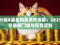 分级B基金购买条件详解：2025年最新门槛与投资须知