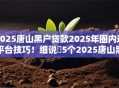 2025唐山黑户贷款2025年圈内选平台技巧！细说​5个2025唐山黑户借钱软件口子