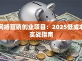 网络营销创业项目：2025低成本实战指南
