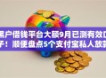 黑户借钱平台大额9月已测有效口子！顺便盘点5个支付宝私人放款无前期